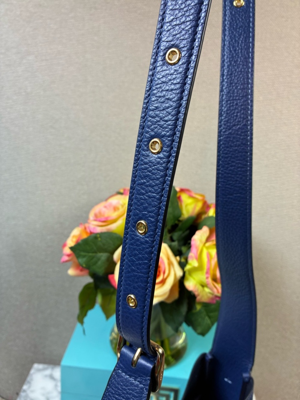 Coach CW002 Hadley Pebbled Leather Deep Blue Turnlock File Bag - NWT $325 Retail - Picture 4 of 9